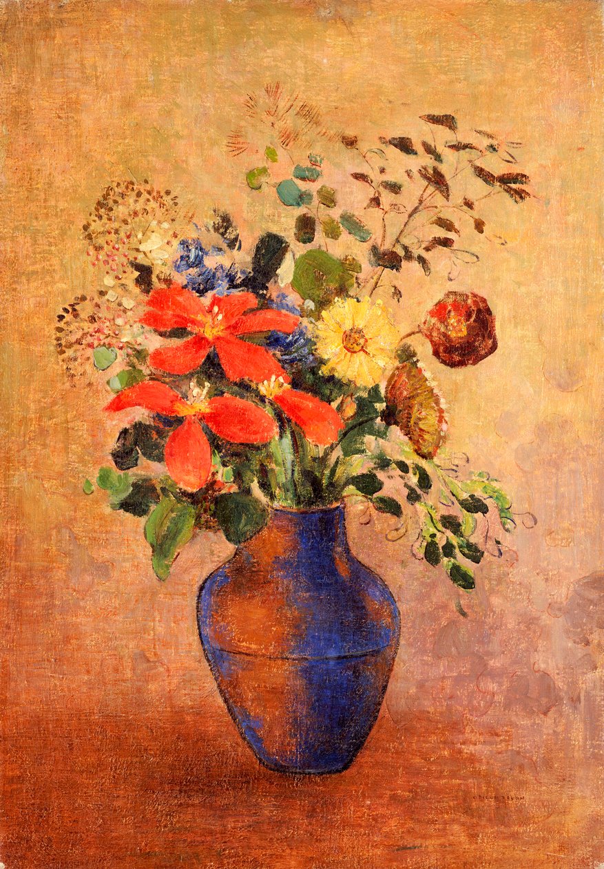 蓝色花瓶 作者 奥迪隆·雷顿（Odilon Redon）