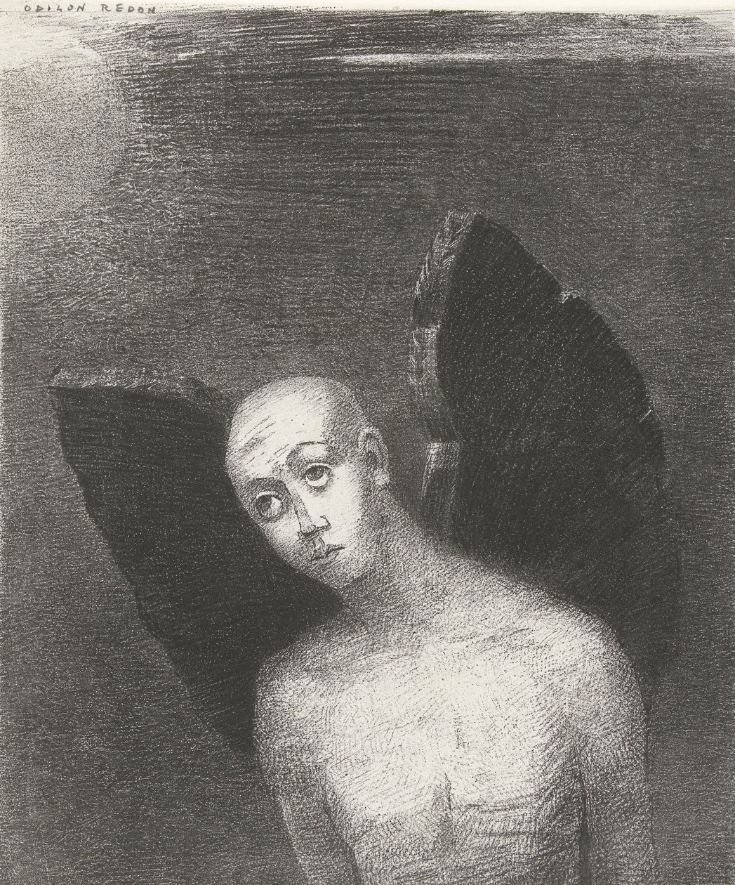 堕落的天使，1886年（打印） 作者 奥迪隆·雷顿（Odilon Redon）