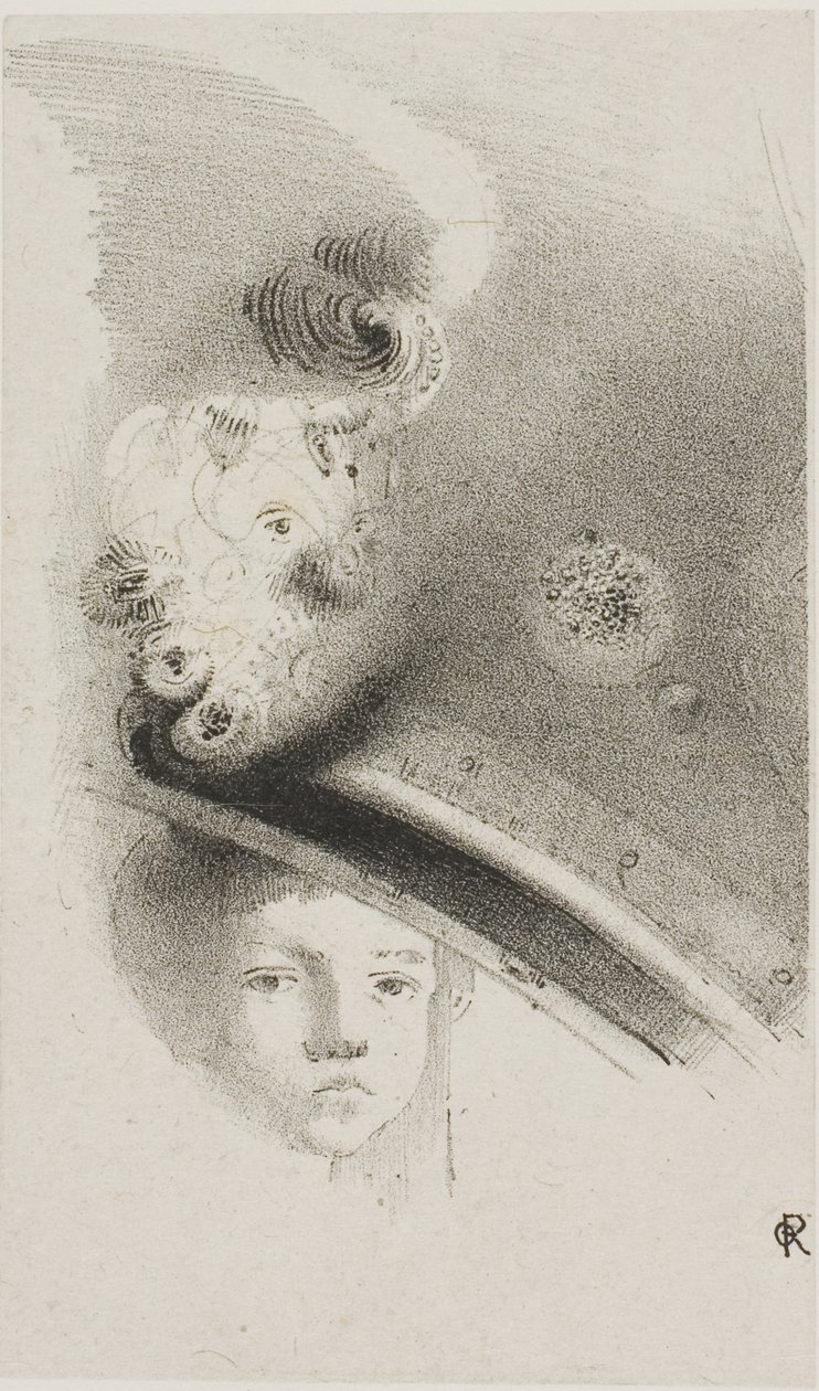 无题试验石版画 作者 奥迪隆·雷顿（Odilon Redon）