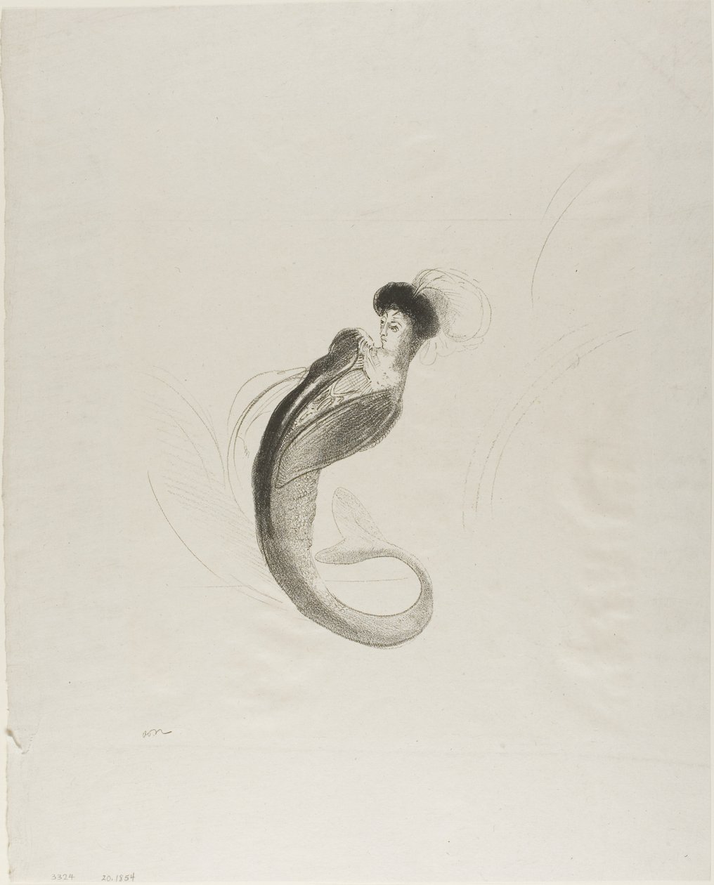 无题试验石版画 作者 奥迪隆·雷顿（Odilon Redon）