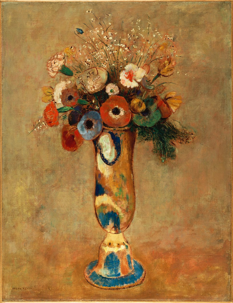 花瓶，1912年 作者 奥迪隆·雷顿（Odilon Redon）