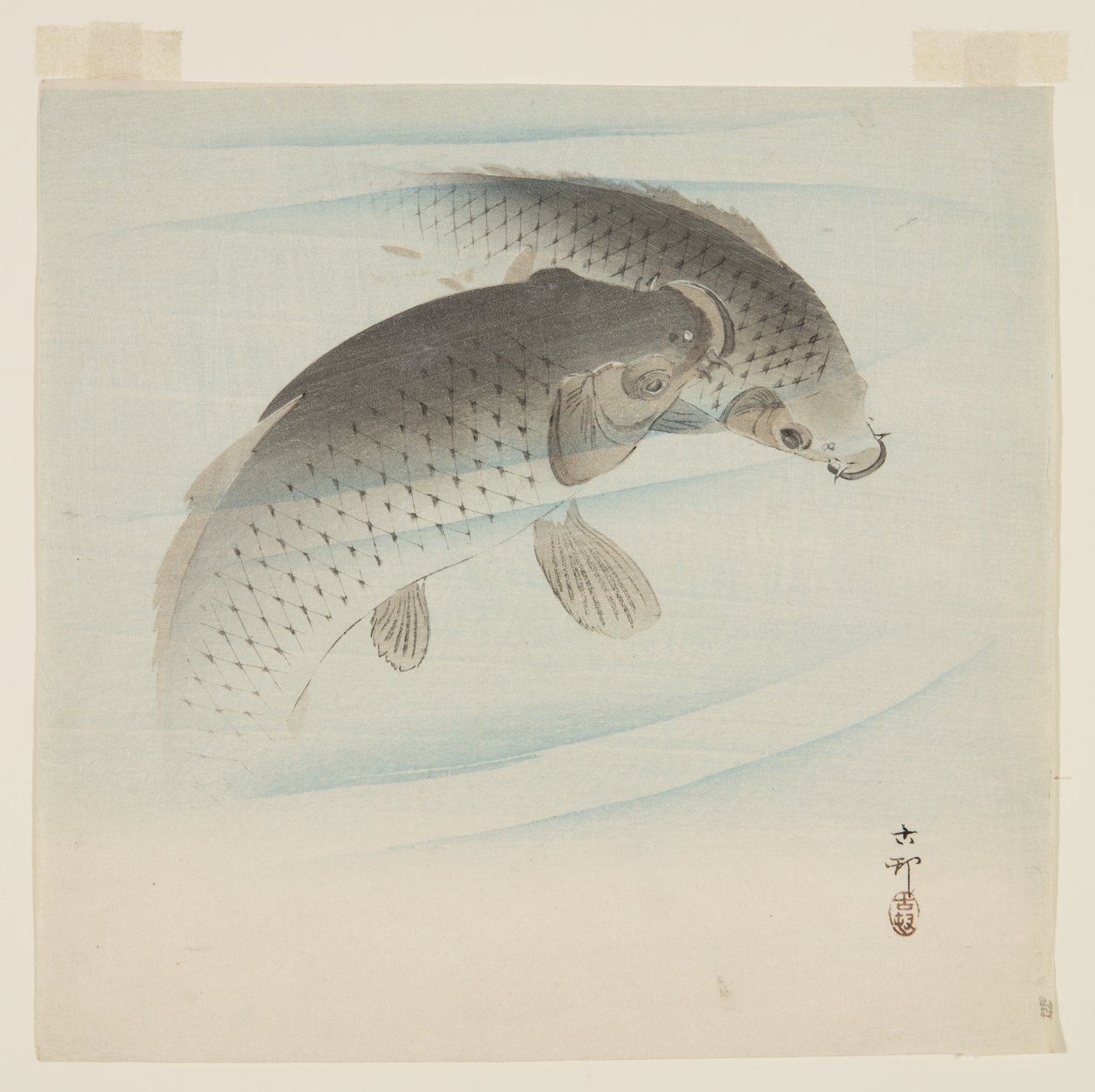 鲤鱼（锦鲤）（彩色木版画） 作者 大原功臣
