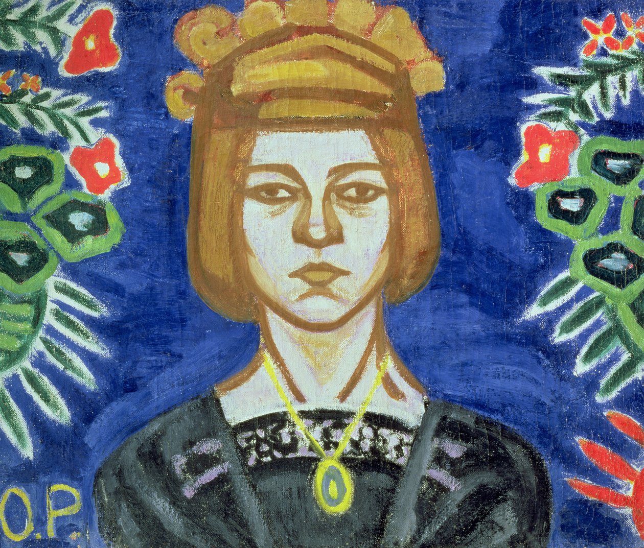 自画像，1912-15 作者 奥尔加·罗扎诺娃（Olga Rozanova）