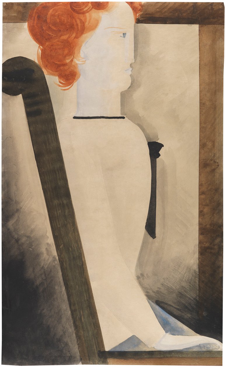 坐着的女人，1929年。 作者 奥斯卡·施勒默（Oskar Schlemmer）