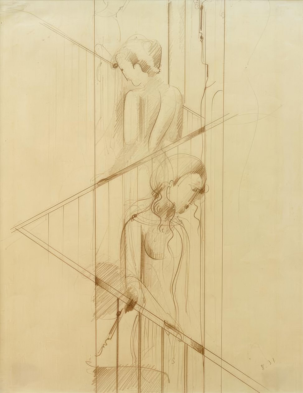 楼梯现场 作者 奥斯卡·施勒默（Oskar Schlemmer）