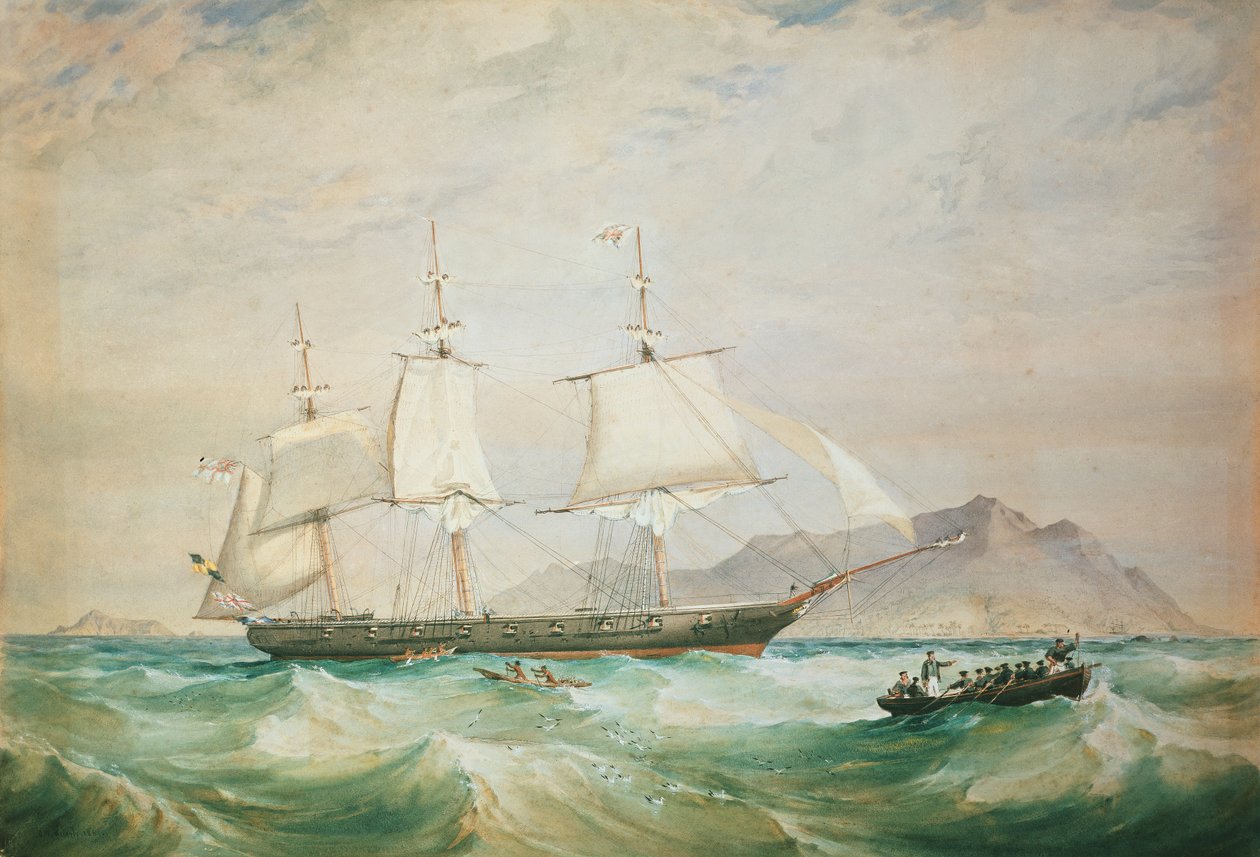 HMS大黄蜂，1861年 作者 奥斯瓦尔德·沃尔特斯·布里埃利