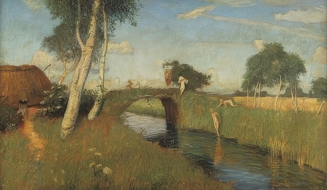 莫卡纳尔河畔索默。 1896年 作者 奥托·莫德森（Otto Modersohn）