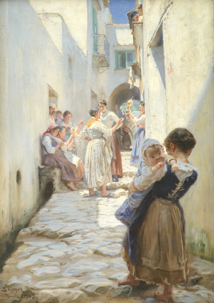 意大利托雷洛的一条街道 作者 Peder Severin Krøyer