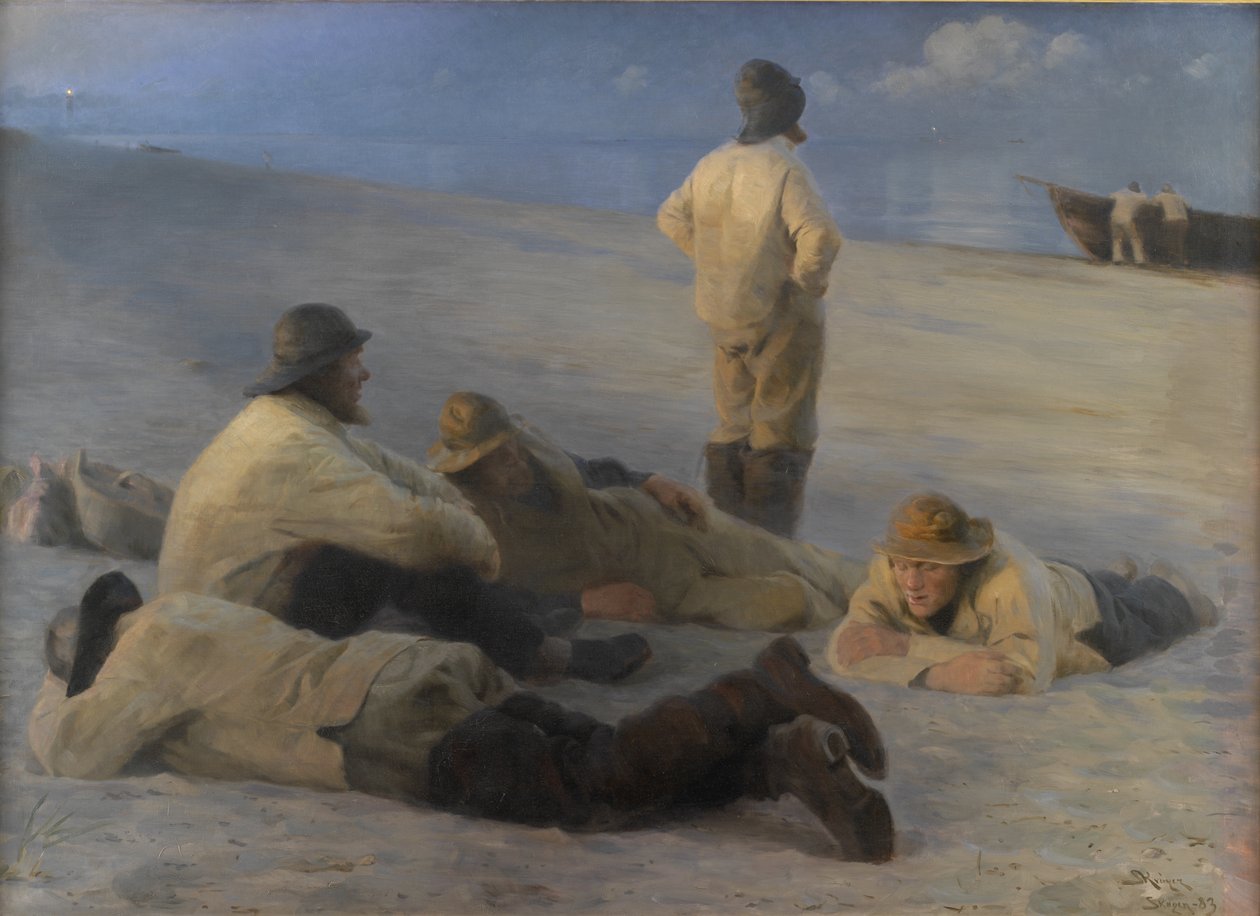 斯卡根海滩的渔民 作者 Peder Severin Krøyer