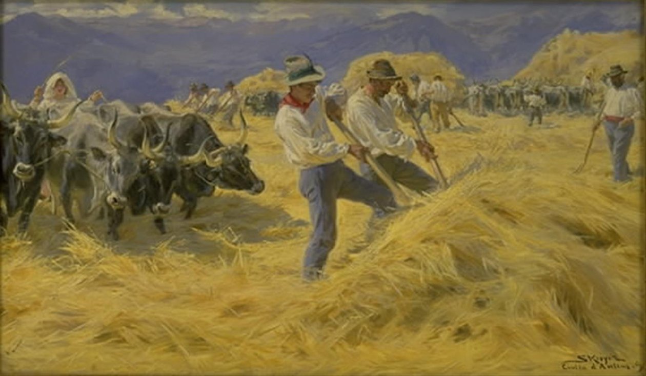 阿布鲁齐的脱粒。安蒂诺市 作者 Peder Severin Krøyer