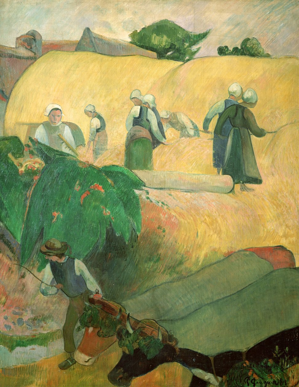 干草，1889年 作者 保罗·高更