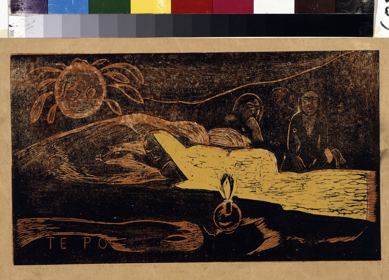 Te Po或The Great Night，来自&39;Noa Noa&39;系列，1893-94 作者 保罗·高更