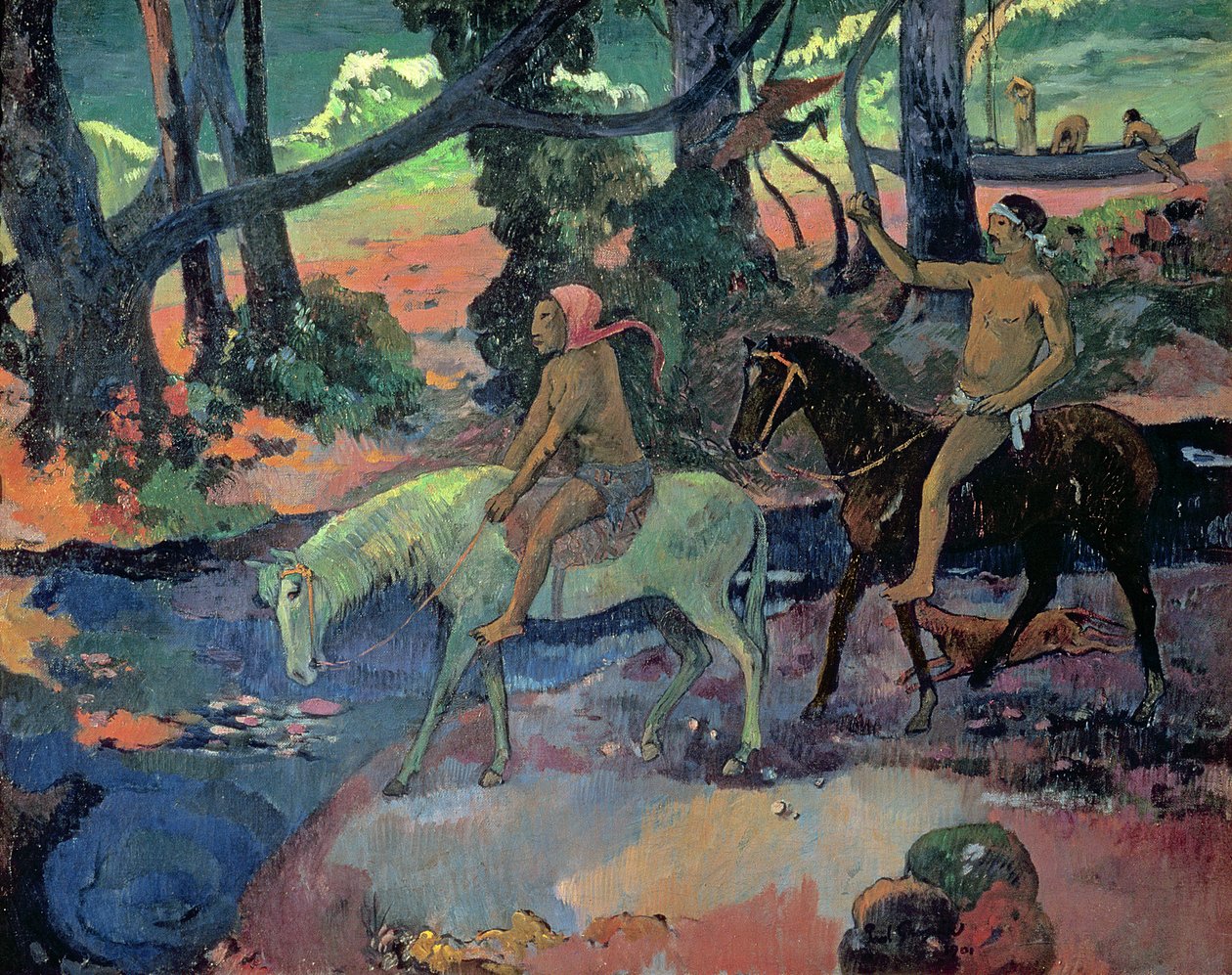 逃亡，福特，1901年 作者 保罗·高更