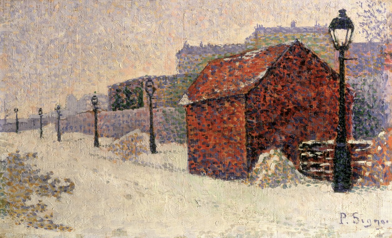 Snow，Butte Montmartre，1887 作者 保罗·西尼亚克