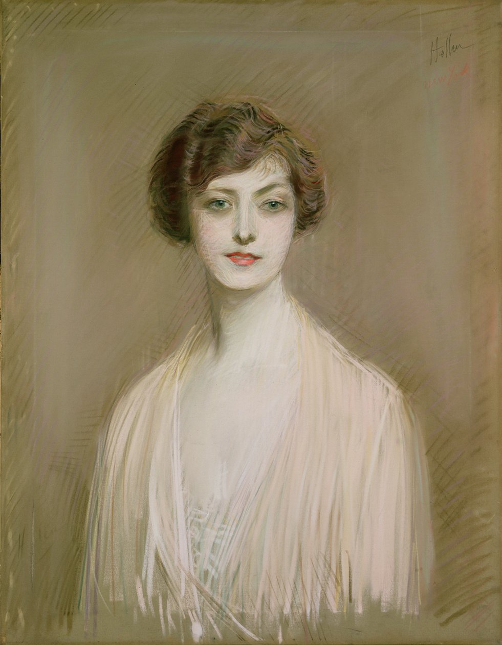 美国人（画布上的粉彩） 作者 保罗·塞萨尔·Helleu