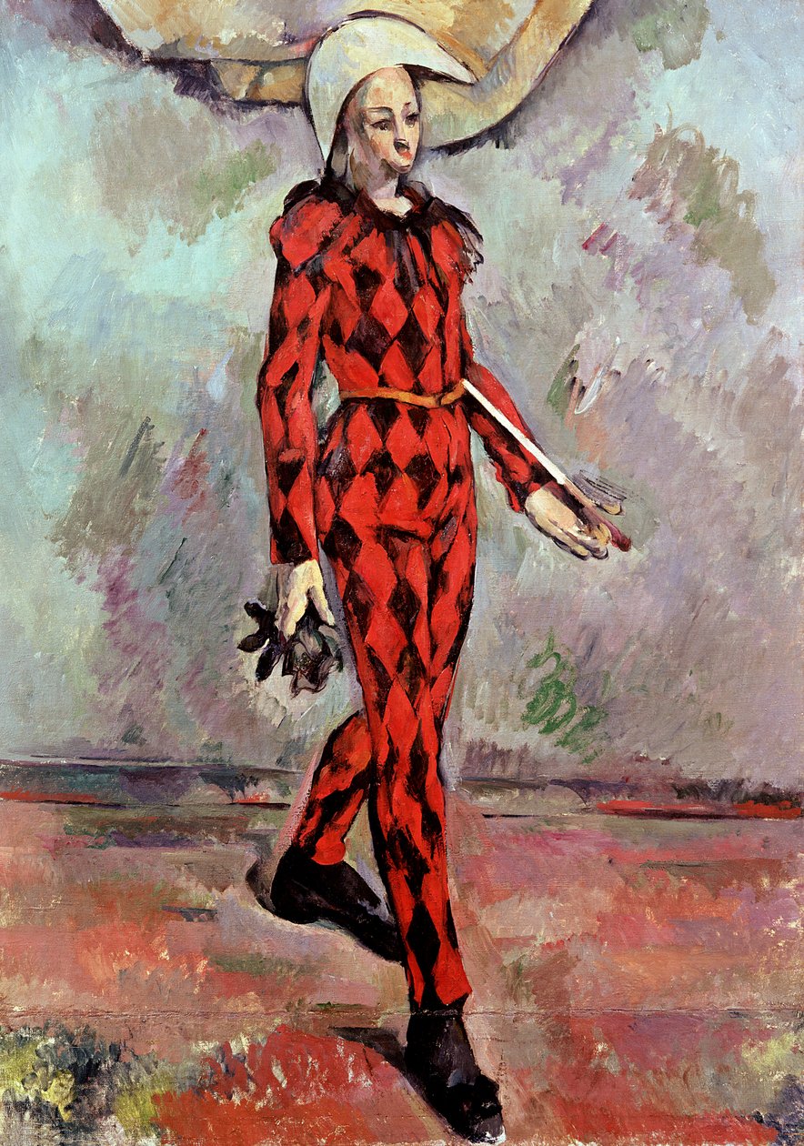Harlequin，1890 作者 保罗·塞尚