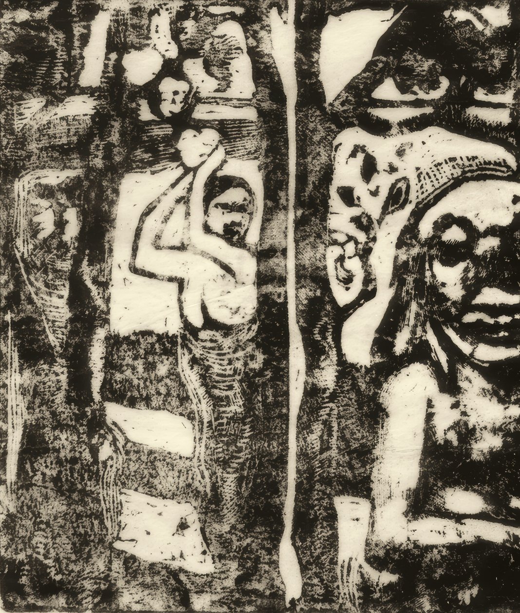 女人采摘水果和Oviri 作者 保罗·高更