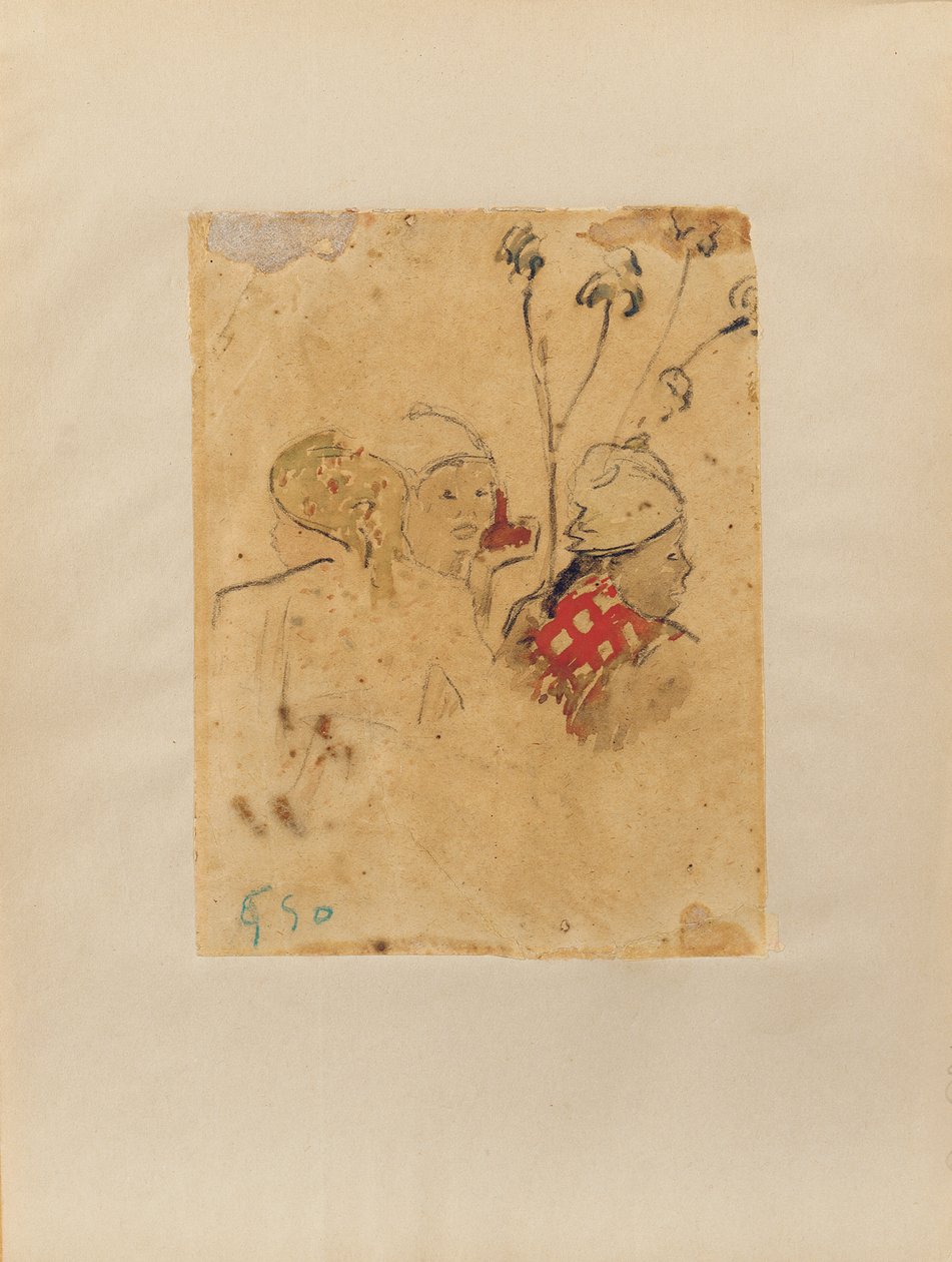头与植被，1887年 作者 保罗·高更