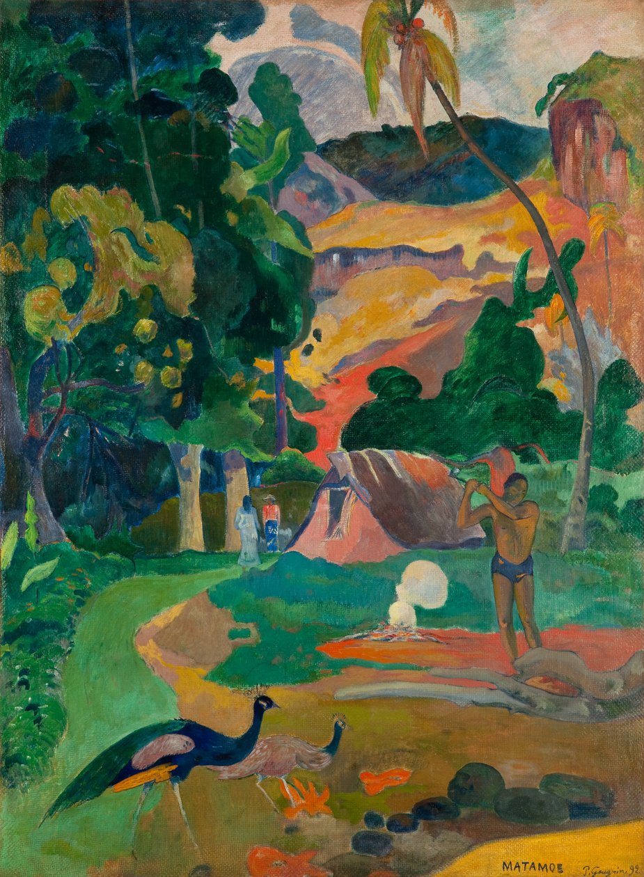 Matamoe或，孔雀风景 作者 保罗·高更