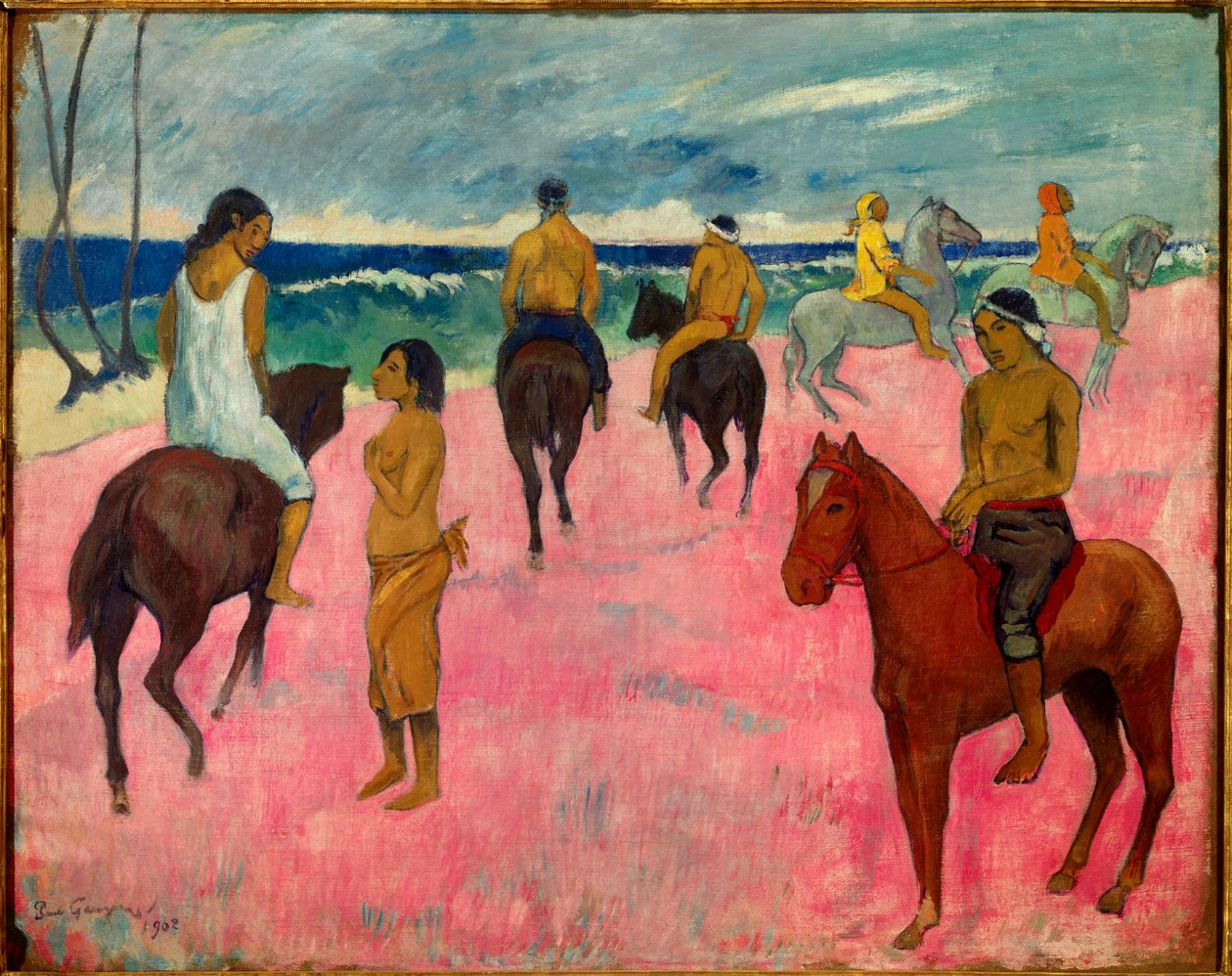 海滩上的骑手（1902） 作者 保罗·高更