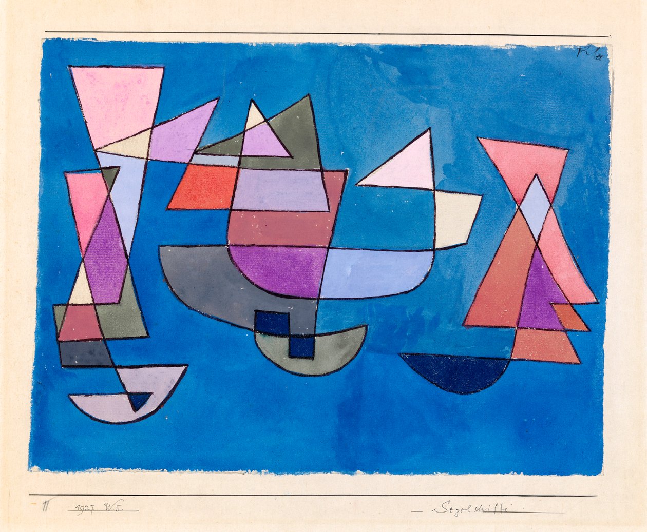 Segelschiffe帆船，1927年。 作者 保罗·克莱