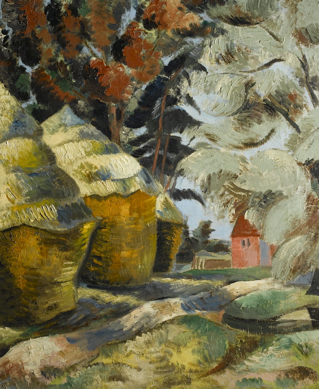 堆垛场，c.1925（布面油画） 作者 保罗·纳什