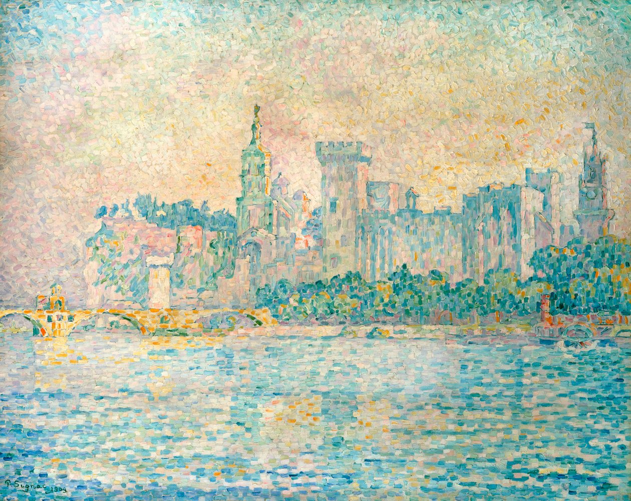 阿维尼翁，早晨，1909年 作者 保罗·西尼亚克