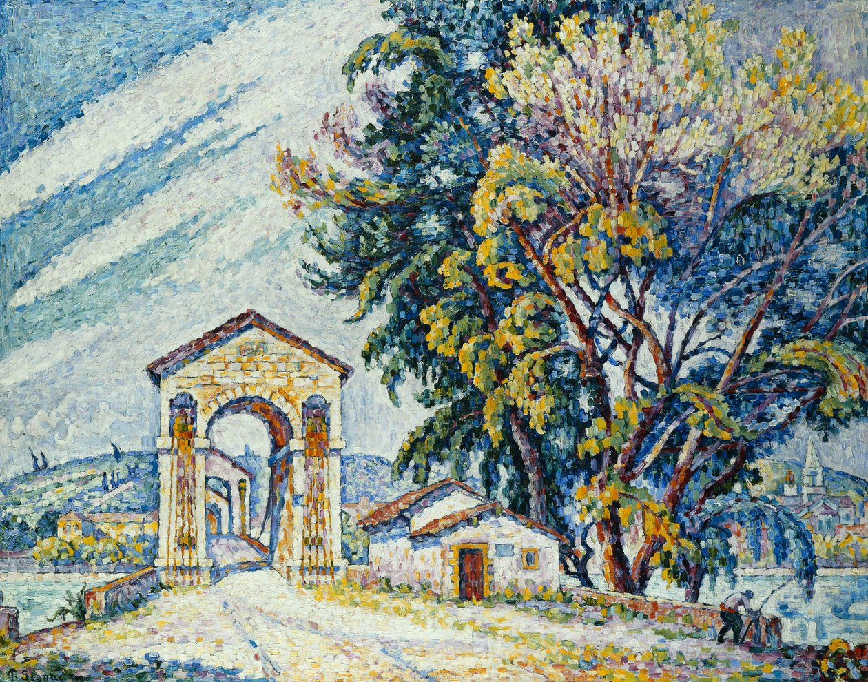 Le Pont a Bourg-Saint-Andeol，1926年 作者 保罗·西尼亚克
