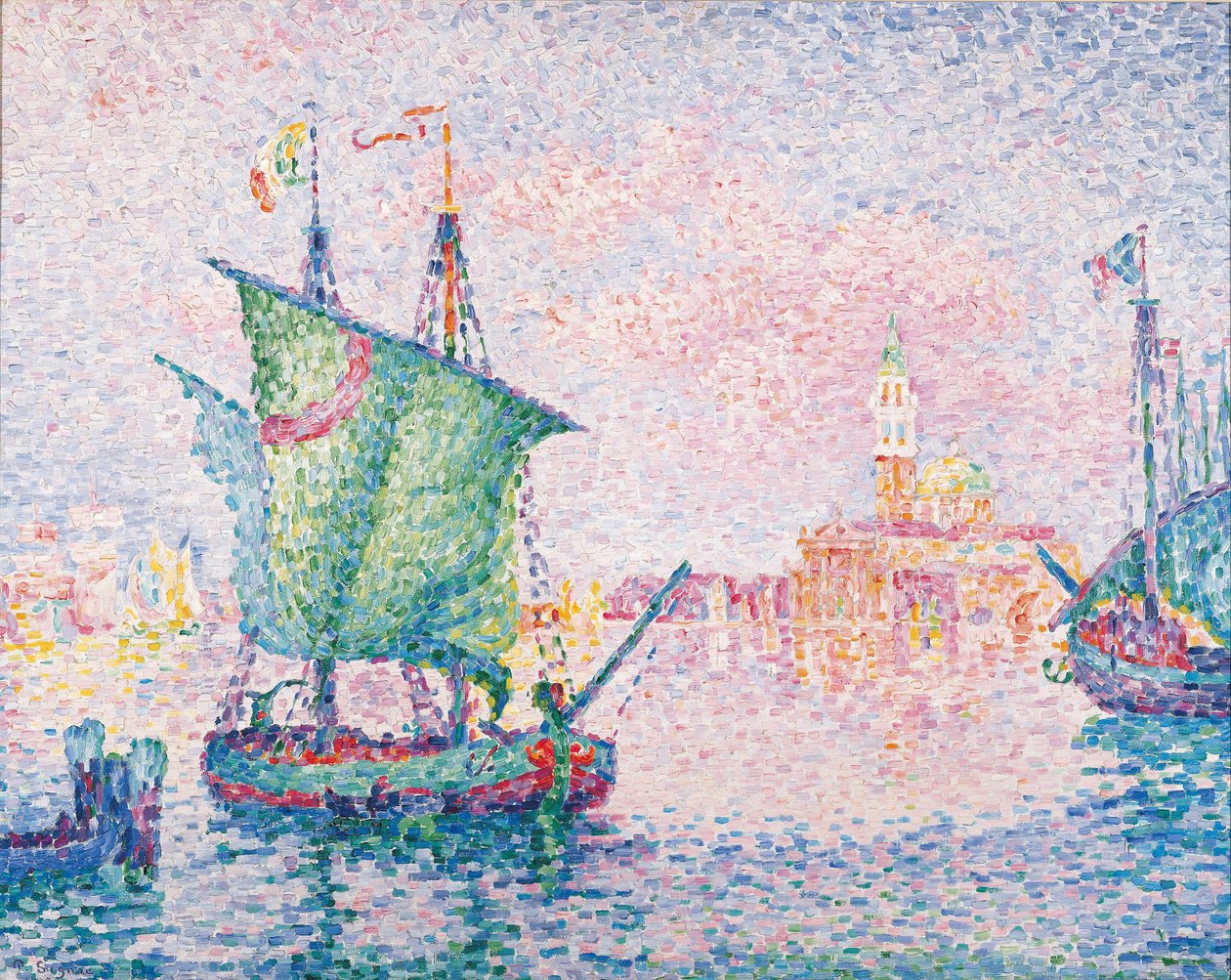 威尼斯，《粉红云》，1909年 作者 保罗·西尼亚克