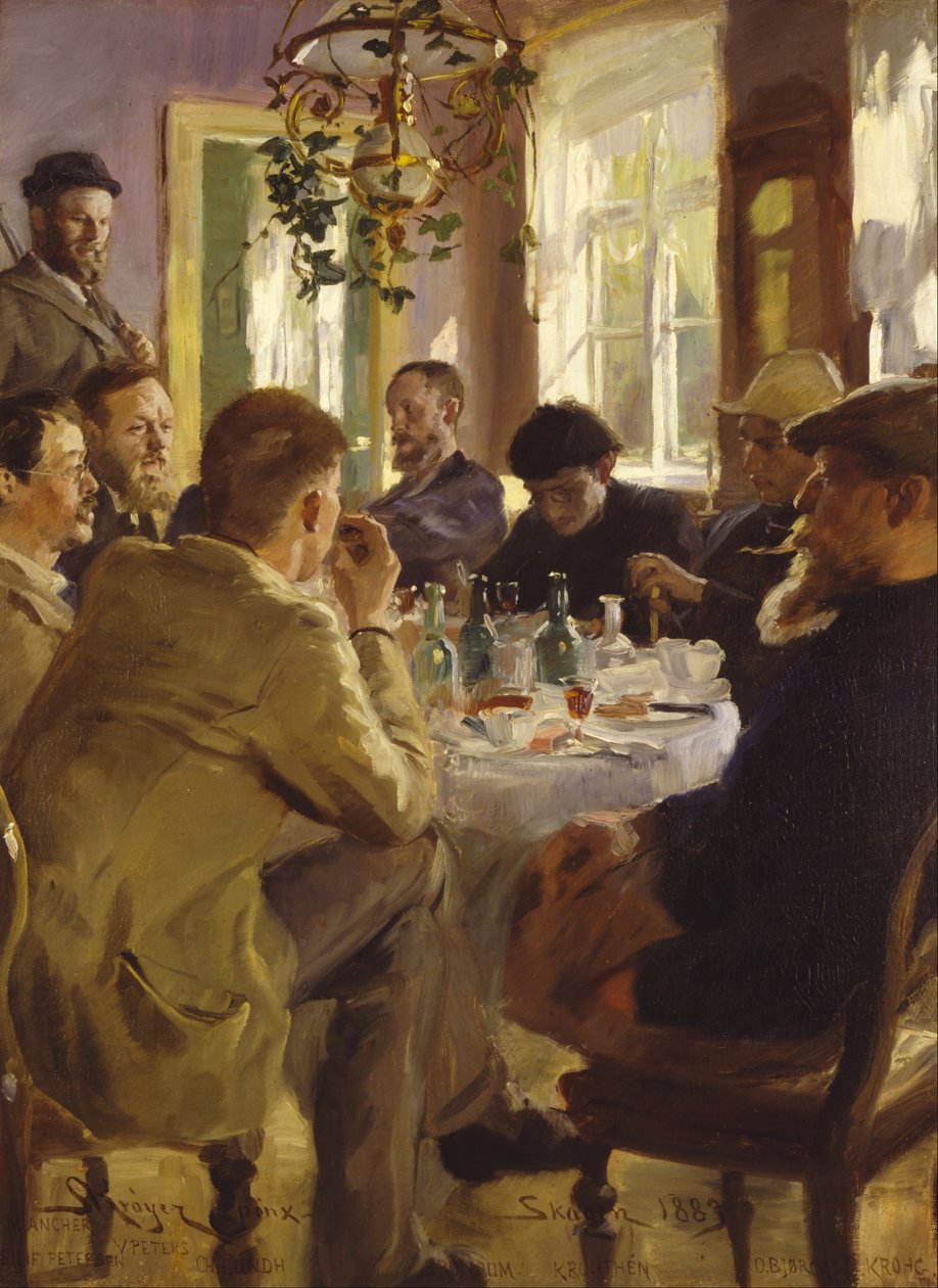 布伦都姆酒店的艺术家午餐会 作者 Peder Severin Krøyer