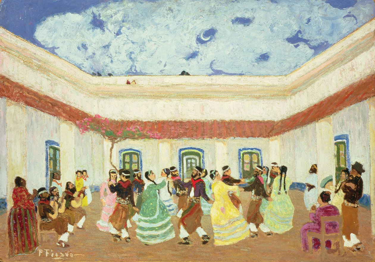 天井（船上有油） 作者 佩德罗·菲加里（Pedro Figari）