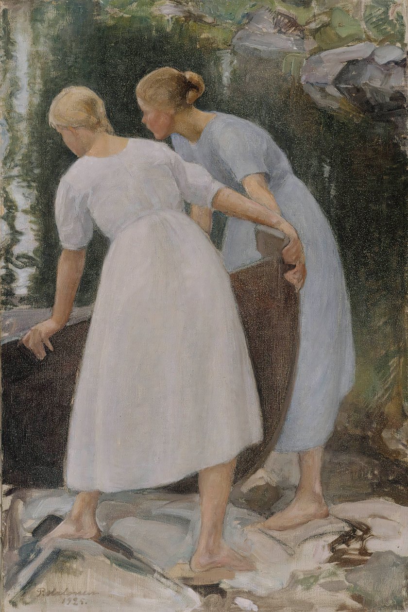 推船的女孩，1925年。 作者 佩卡哈龙