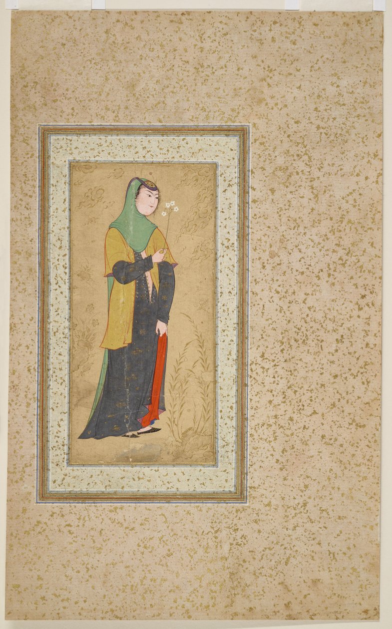 喷花的女人，约1595年 作者 波斯学校