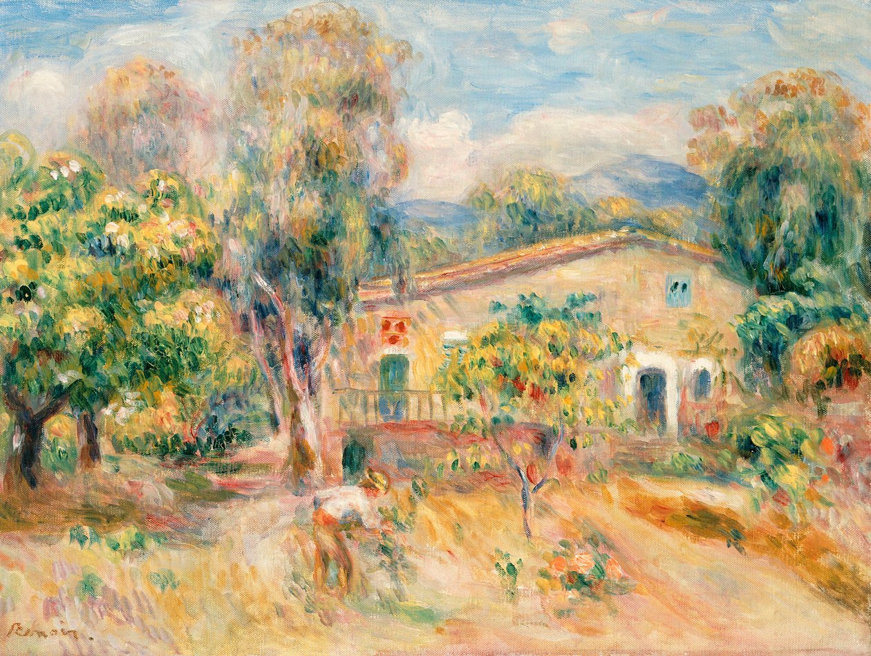 Collettes农舍，卡涅，1910年 作者 皮埃尔·奥古斯特·雷诺阿