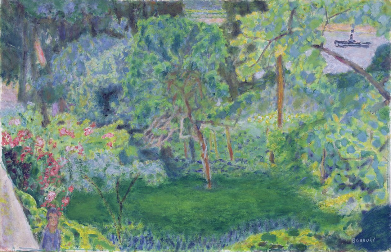 景观与驳船，c.1930 作者 皮埃尔·邦纳德