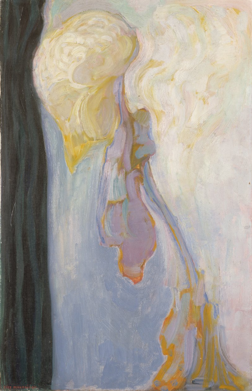 花：濒临灭绝的菊花，1908年 作者 彼得·蒙德里安