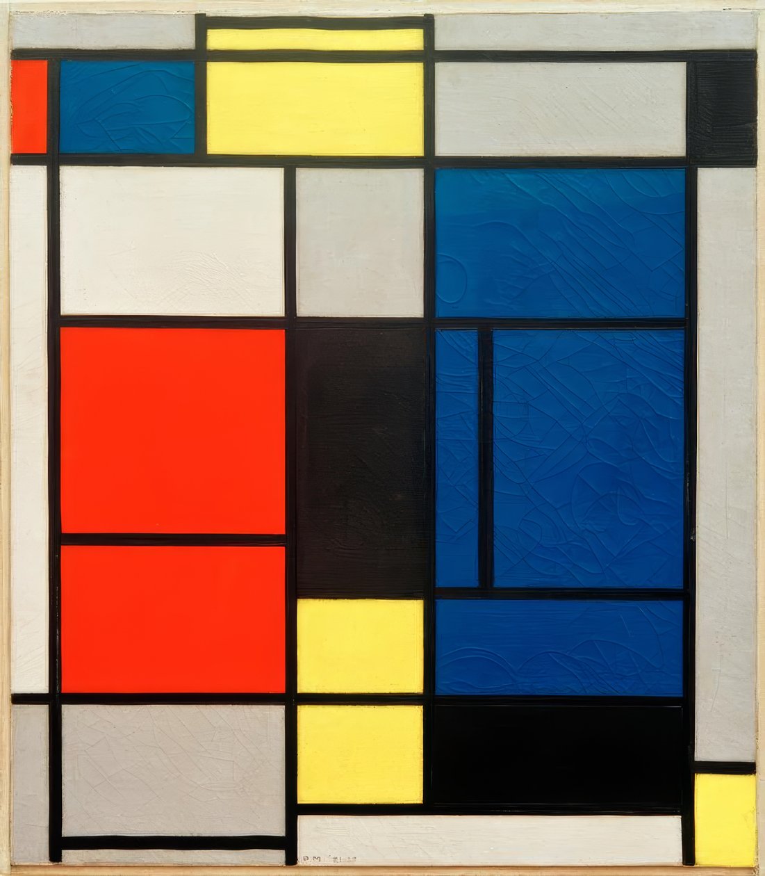 Tableau no。我，有红色，蓝色，黄色，黑色和灰色 作者 彼得·蒙德里安