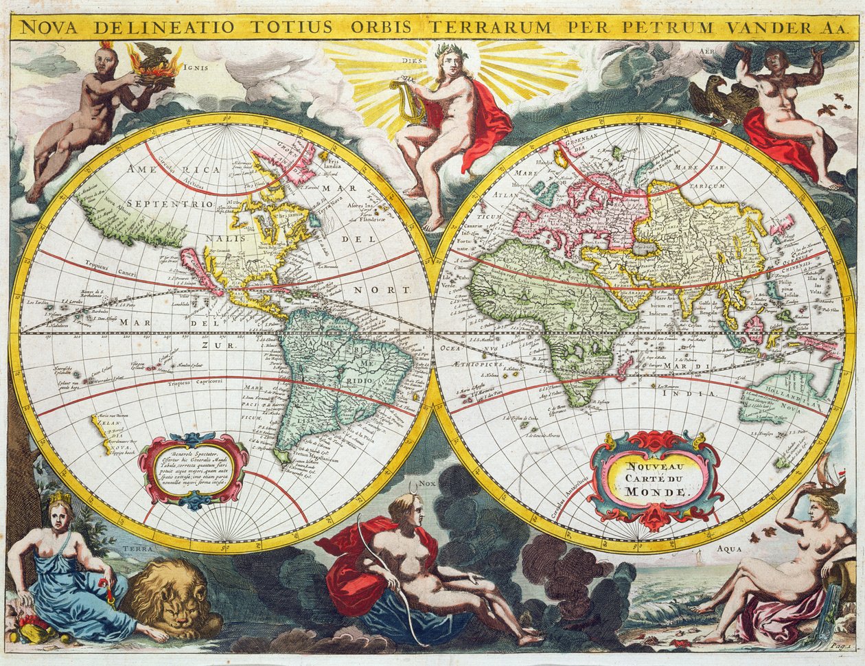 世界地图，18世纪初 作者 彼得·范德阿
