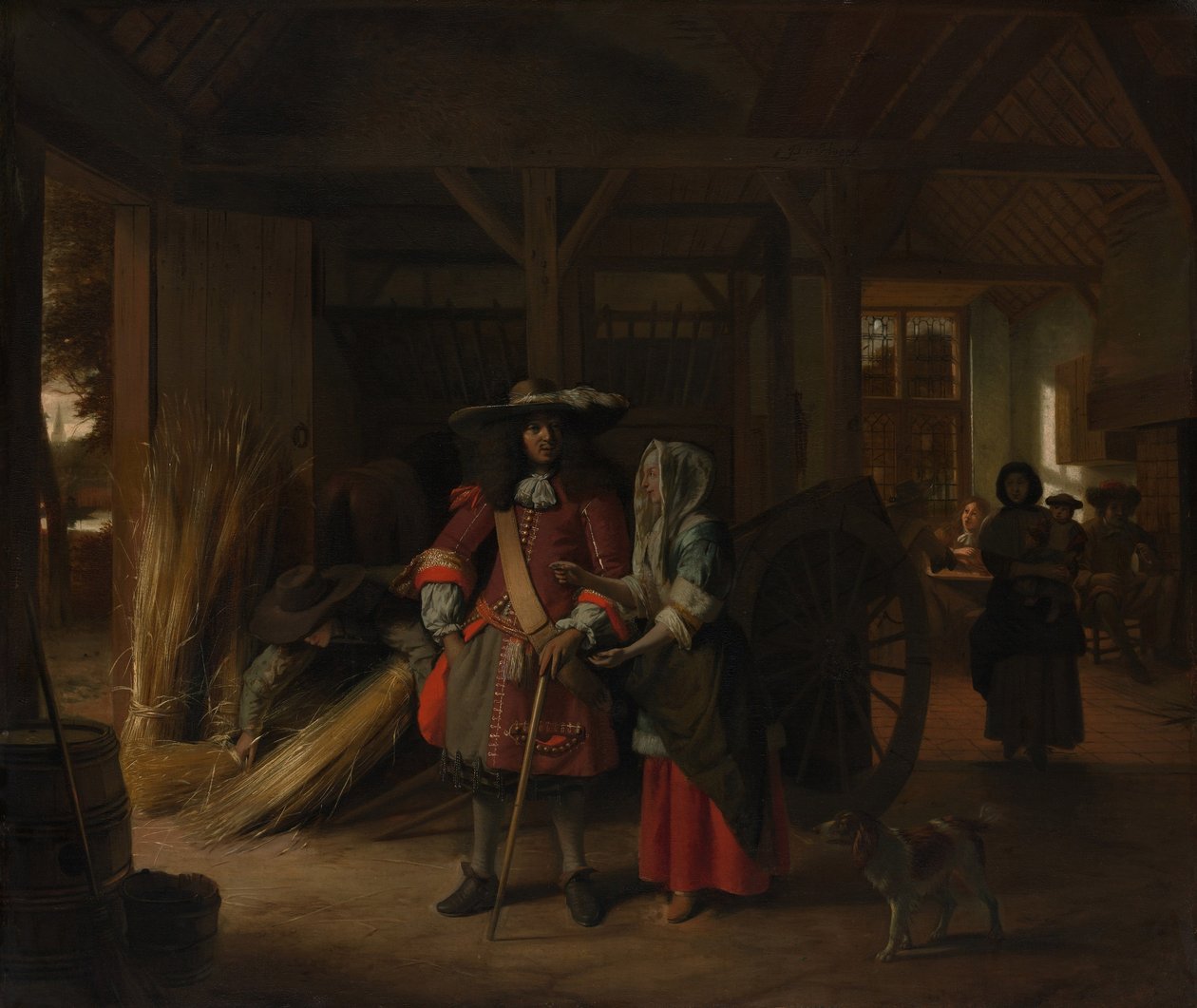 支付女主人，c.1670 作者 彼得·霍克（Pieter de Hooch）