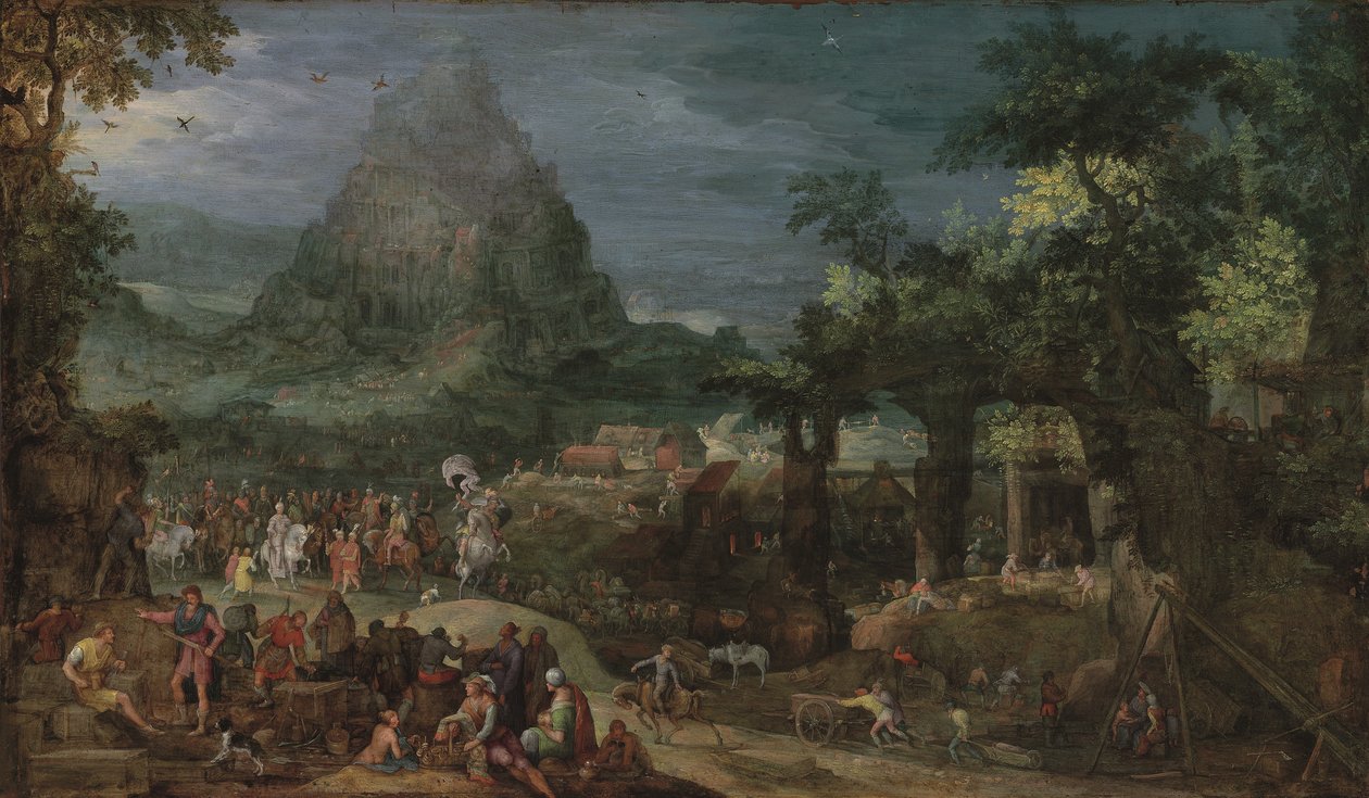 巴别塔（铜板油画） 作者 彼得·舒布罗克（Pieter Schoubroeck）