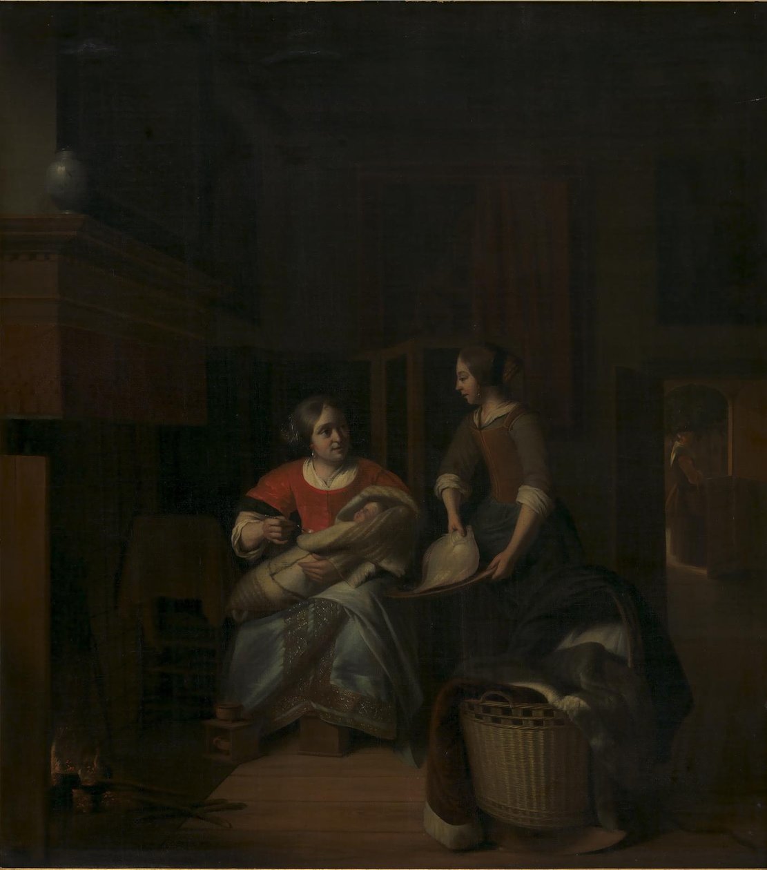 家庭主妇指导女仆 作者 彼得·霍克（Pieter de Hooch）