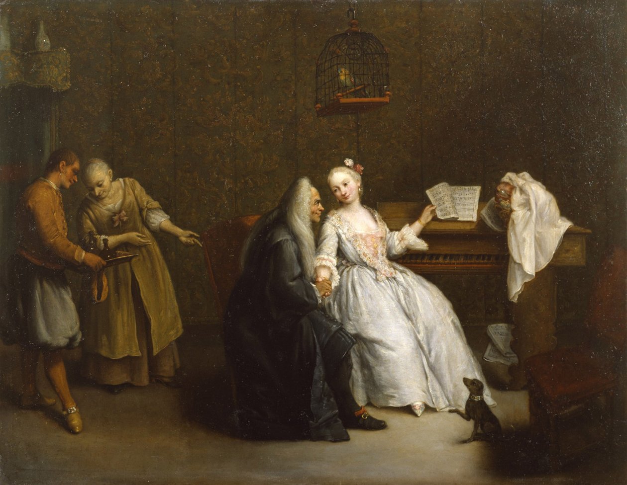 音乐课，1760年 作者 彼得·隆吉（Pietro Longhi）