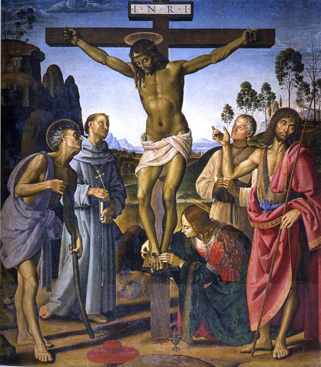 与圣徒杰罗姆被钉十字架 作者 彼得罗·佩鲁吉诺（Pietro Perugino）