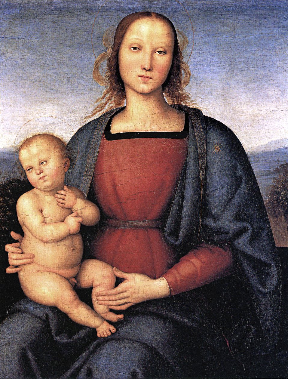 麦当娜和孩子。 作者 彼得罗·佩鲁吉诺（Pietro Perugino）