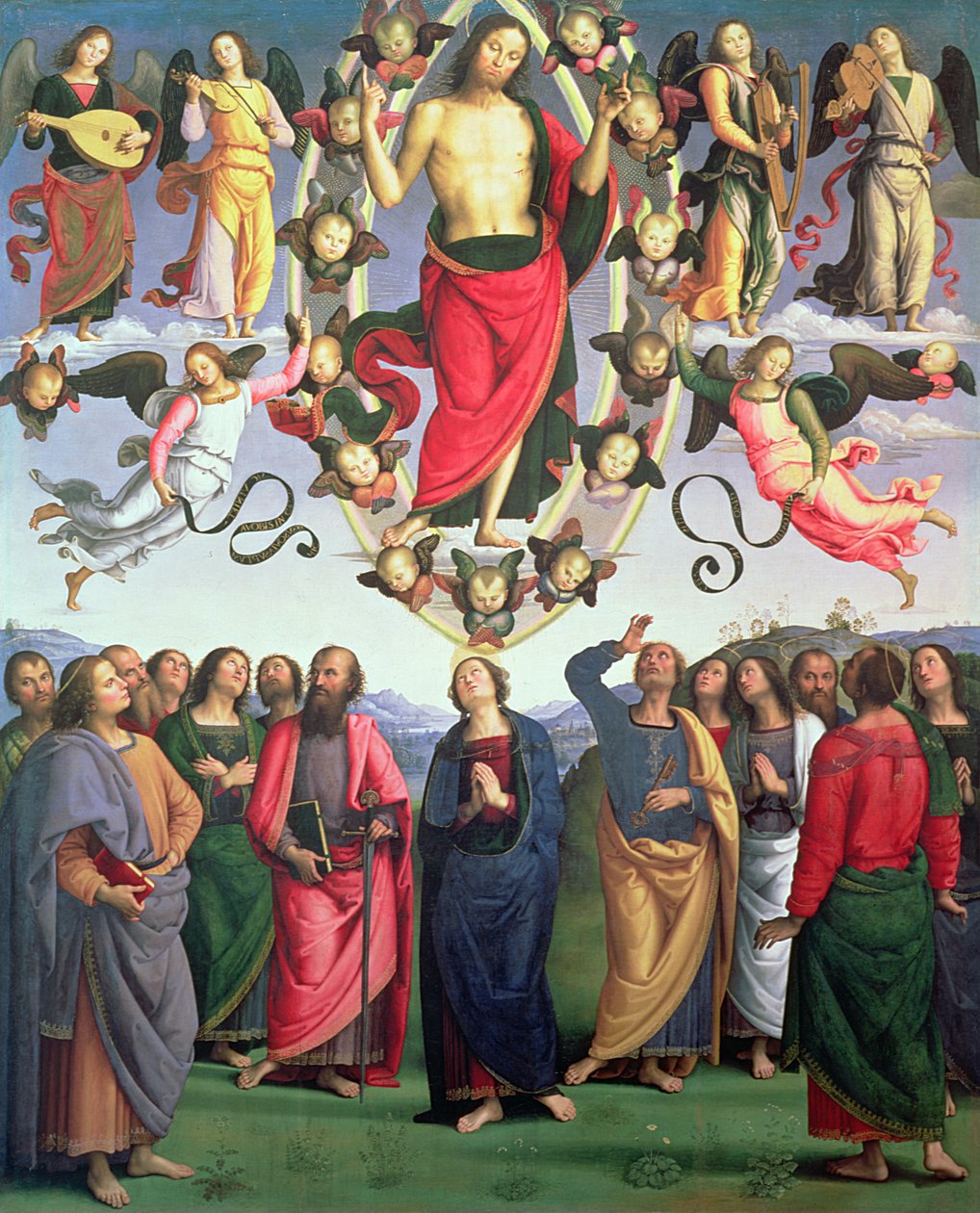 基督的升天，1495-98 作者 彼得罗·佩鲁吉诺（Pietro Perugino）