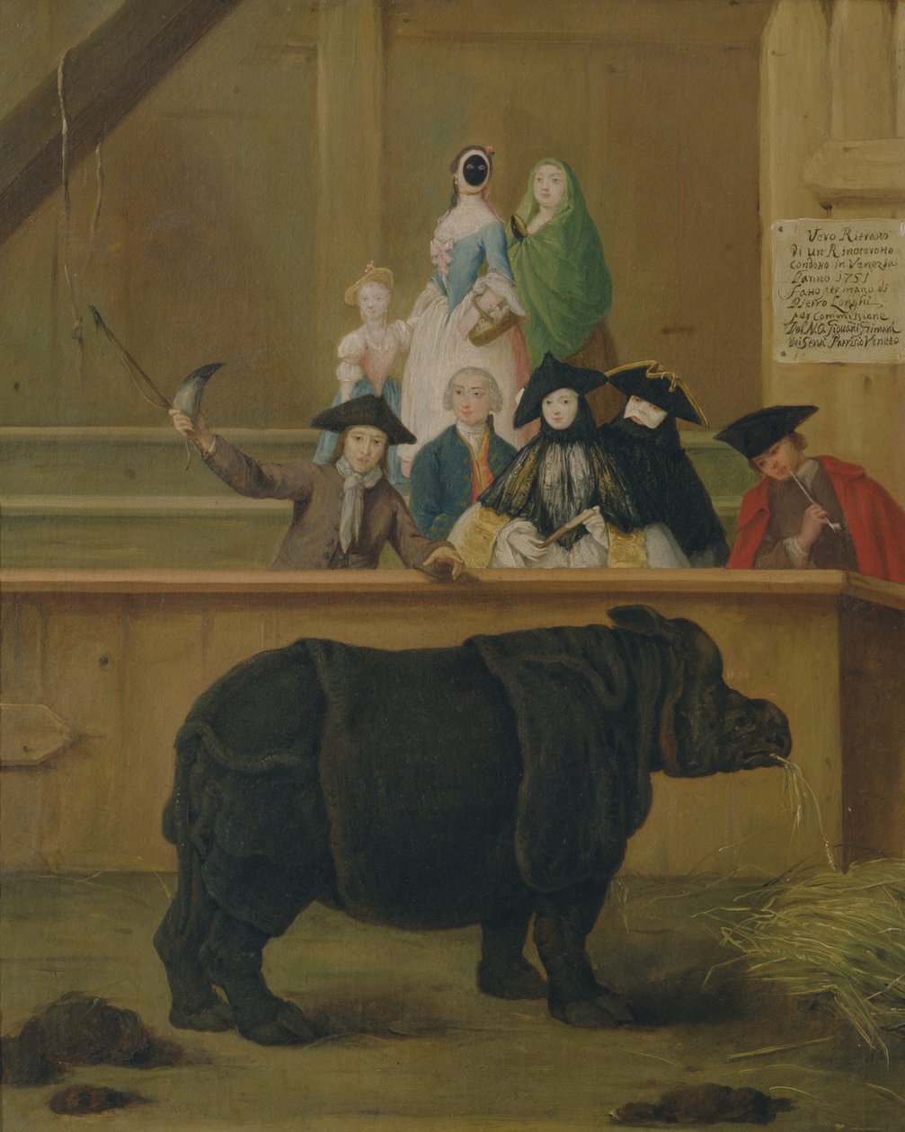 犀牛，1751年 作者 彼得·隆吉（Pietro Longhi）