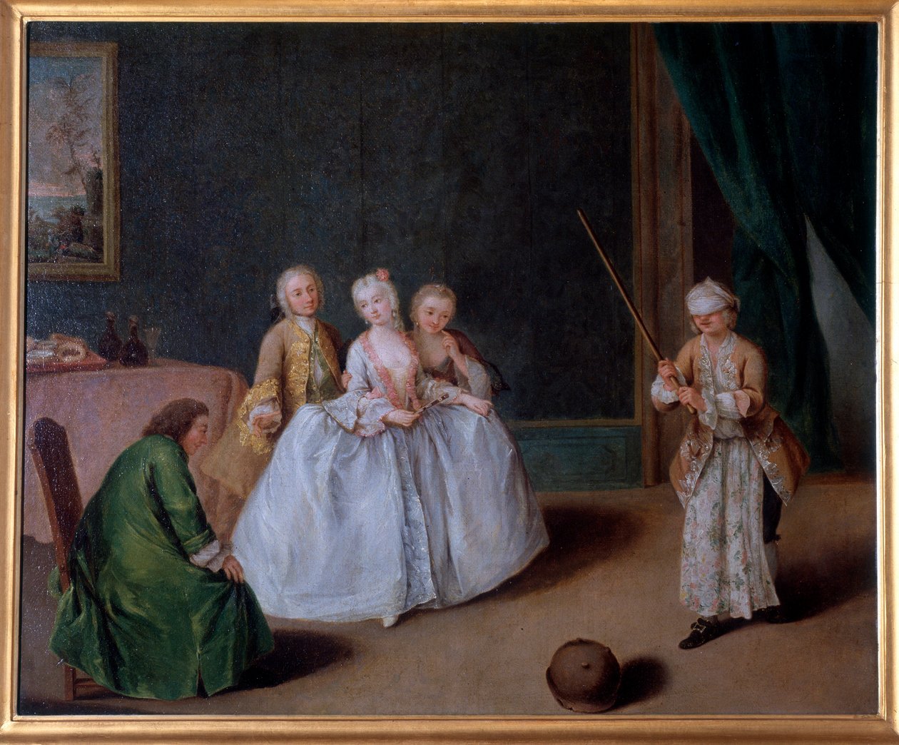 锅的游戏（绘画，c.1760） 作者 彼得·隆吉（Pietro Longhi）