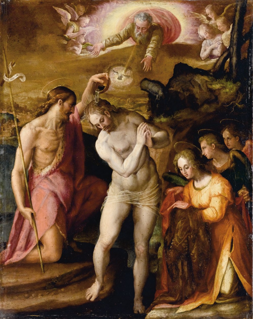 基督的洗礼（布面油画） 作者 Prospero Fontana