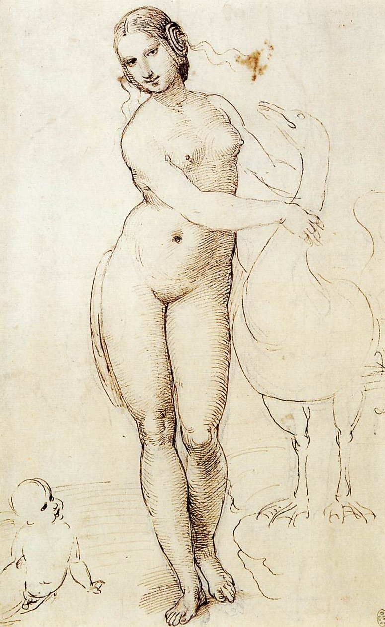 勒达和天鹅 作者 拉斐尔（Raffaello Sanzio Raphael）