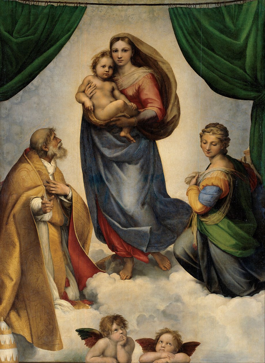 西斯廷麦当娜 作者 拉斐尔（Raffaello Sanzio Raphael）